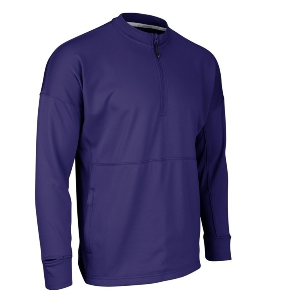 CHAMPRO LINEUP FLEECE MEN'S 1/4 ZIP CREW LONG SLEEVE PURPLE NWT‎ SIZE L